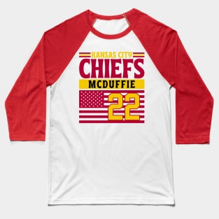 Kansas City Chiefs McDuffie 22 American Flag Football Baseball T-Shirt